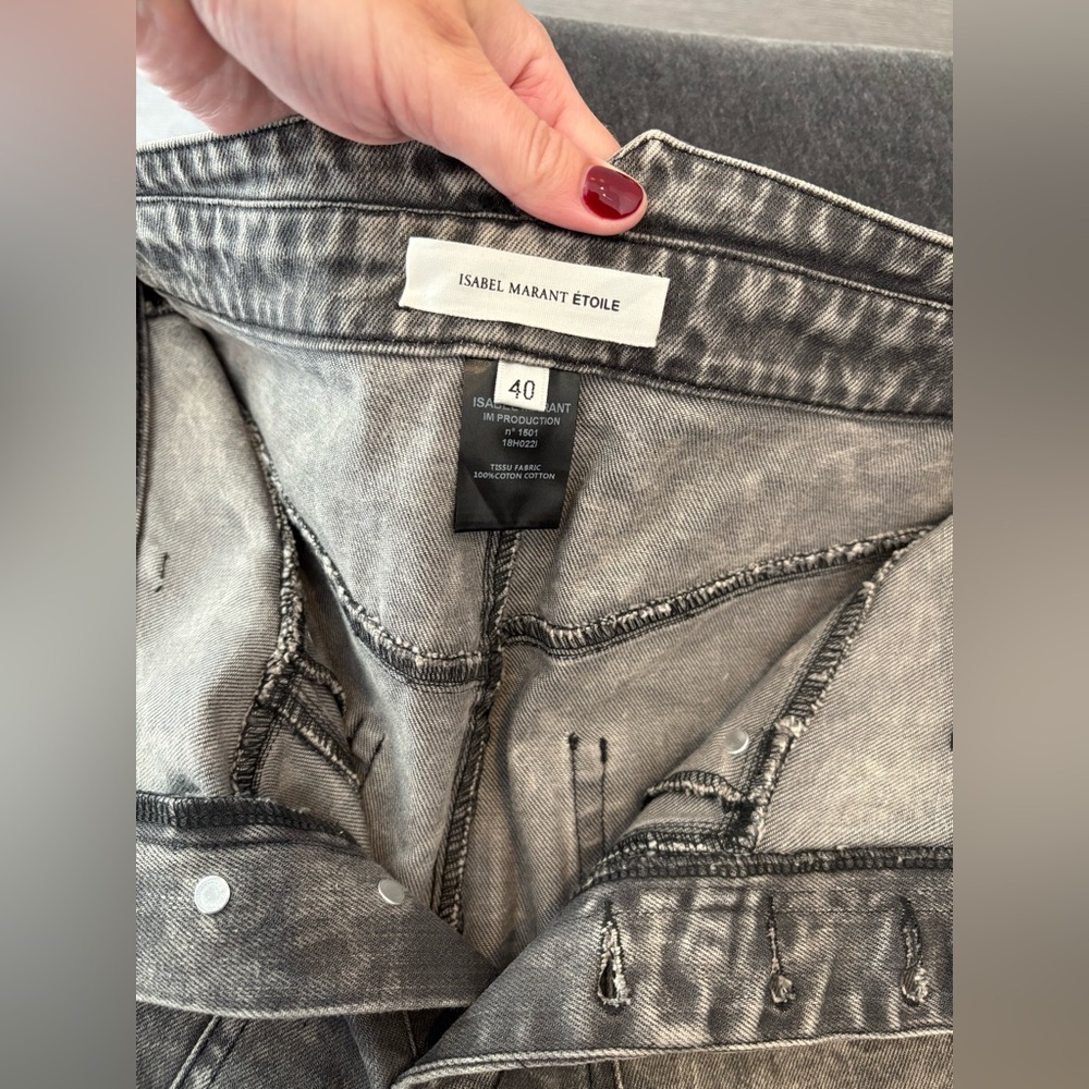 Étoile Isabel Marant Gray Henoya Acid-wash High Rise Slim Jeans US 27 - Picture 10 of 15